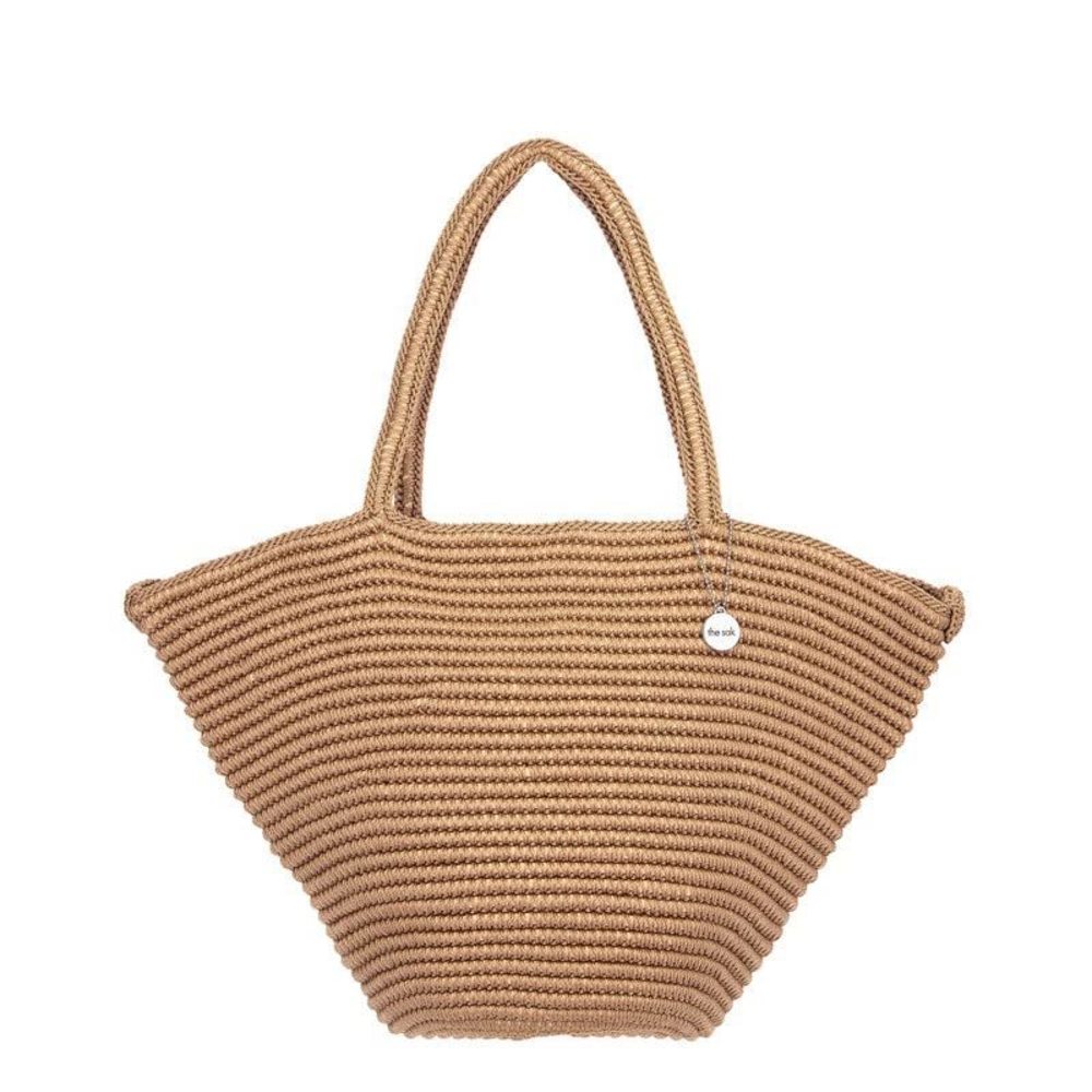 Calla Large Tote Bag In Crochet, Double Handle Straps, Bamboo XD